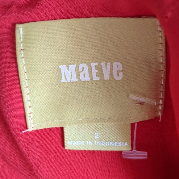 Anthropologie Maeve Tisana Flowy Dress in Red Sz 2 - Picture 8 of 10